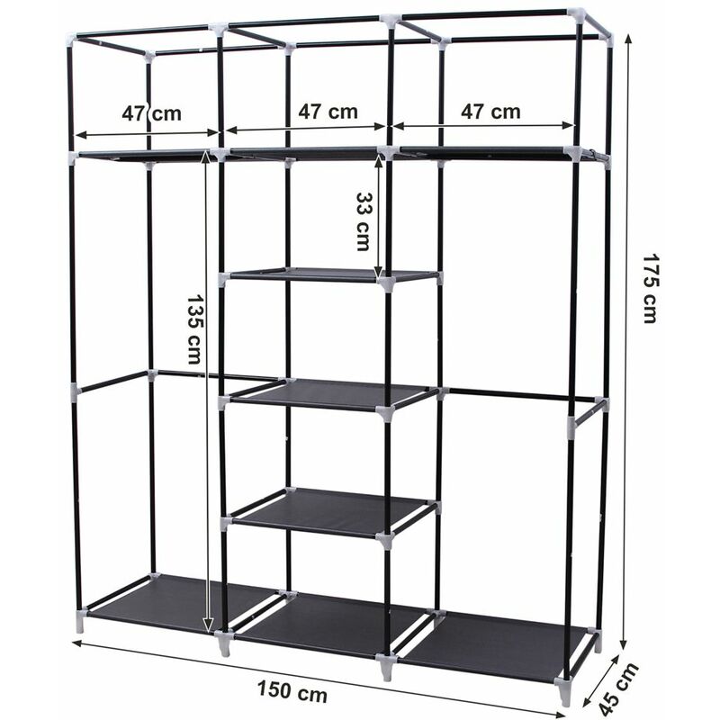 Mitepek - Organizer Scaffale Armadio da Appendere Portatutto Pieghevole  Salvaspazio 3 Ripiani Scomparti 30X30X60cm