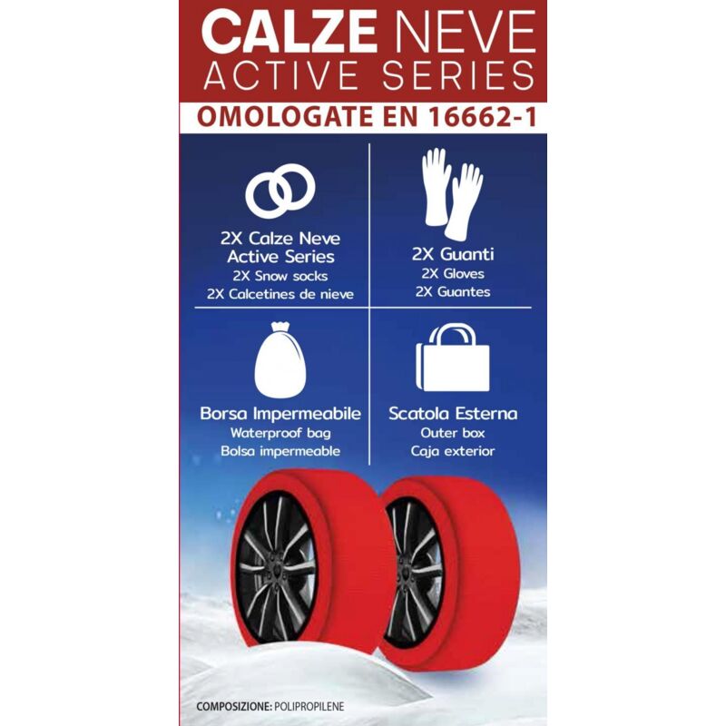 Calze Da Neve Speed Omologate EN 16662-1 Per Pneumatici 185/65 R14 - Alternative Alle Catene, In Tessuto, Facile Applicazione