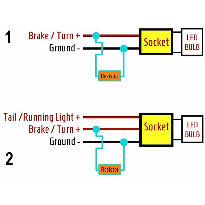 2 Pezzi Resistenza Filtro Per Lampada LED BA15S BAY15D 25W 10 Ohm No Spia  Errore Per Luci Diurne Frecce Stop