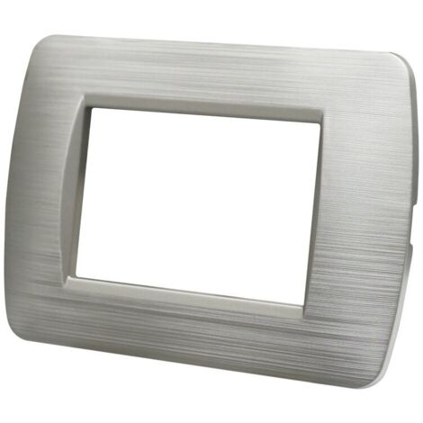 ETTROIT Placca Plastica Bombata Serie Space 7P Colore Nero Compatibile Con Bticino Living Light 87082012