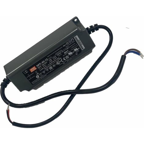 MeanWell NPF-40-12 Alimentatore Trasformatore IP67 40W 12V 3,34A Input 220V  e 110V