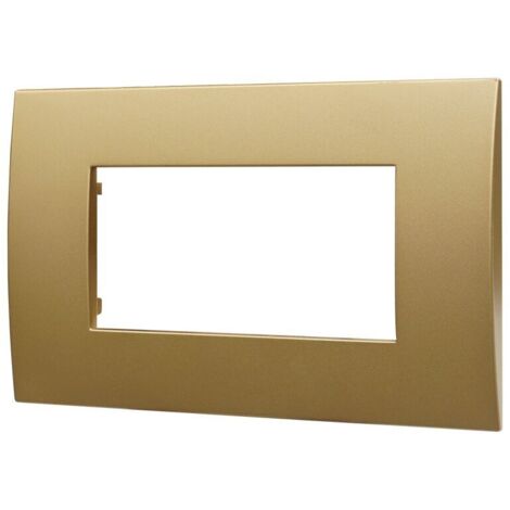 Placca serie Venus, 4 moduli, plastica, oro, compatibile con serie Vimar Arkè - Ettroit VA83411 (1/2)