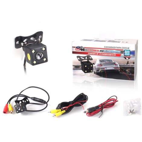 Telecamera Retromarcia Portatarga Quadrata 25X25mm Con 4 Led Sensore CMD Visione Notturna 12V Auto IP67 (1/3)