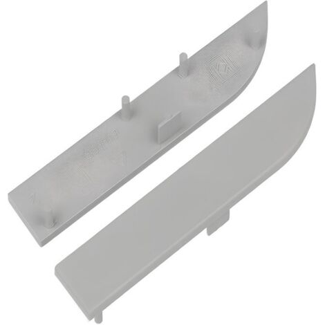 Kit Terminali Tapi di Chiusura In Plastica Silver Per Profilato Alluminio Battiscopa BAZ8014M3 (1/2)