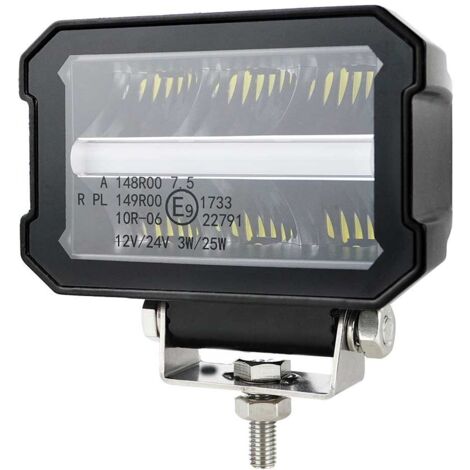 Barra Led Fuoristrada 4,7'' 30W 2800LM 12V 24V IP67 6000K Luci DRL Bianco e Frecce Arancione Incorporato