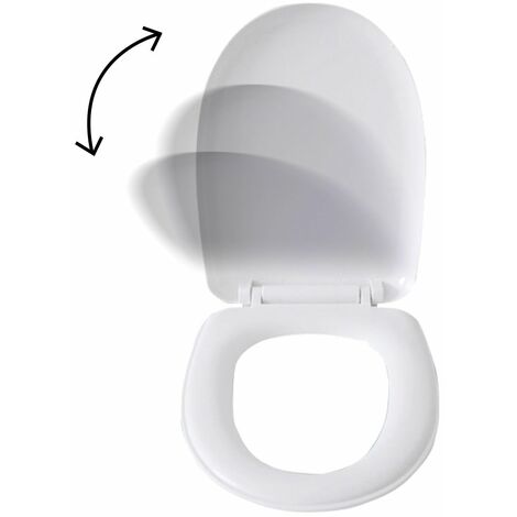 Sedile WC Copriwater Universale In Plastica Forma O Chiusura Morbida  Ammortizzata 18'' 415X345mm Distanza Fori 125