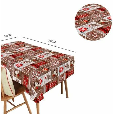 Tovaglia HULE Impermeabile Tema Natale Rettangolare 140X240cm