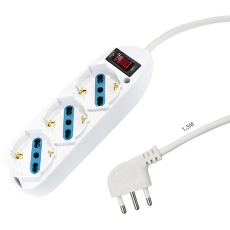 Multipresa Ciabatta Elettrica Con 6 Posti Prese Schuko 10/16A 7 - Foto 10