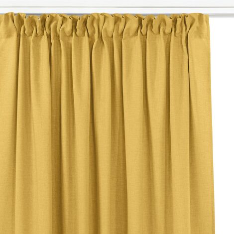 Tenda CARMENA colore senape stile classico giallo occhielli di metallo  d'oro treccia 150x175 homede