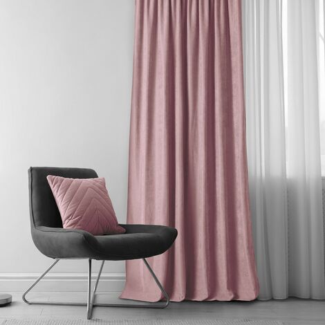Tenda MILANA colore rosa stile classico tenda pronta 7,5 cm con doppia  piega ciniglia 220x225