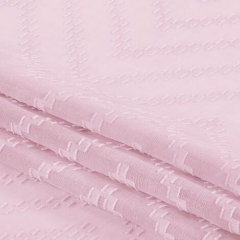 Tenda MOLISA colore rosa ricamato motivi boho nastro per le tende voal  140x270 ameliahome
