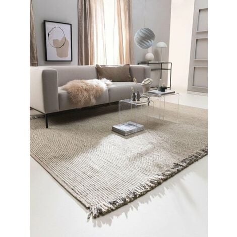 Tappeto capelli corti MARY colore beige stile boho 160x230 benuta