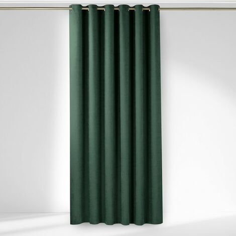 Tenda MILANA colore verde bottiglia stile classico giallo occhielli di  metallo d'oro ciniglia 140x225 homede