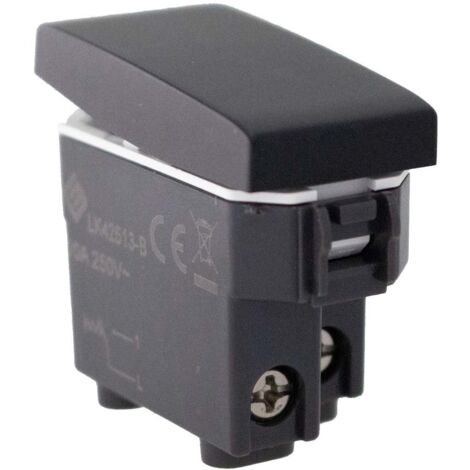Pulsante Normalmente Aperto 1P 10A Colore Nero Compatibile Con Bticino Living e Vimar Plana