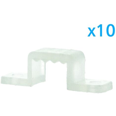 10 PZ Clip Fissaggio Rigido 10x7 mm per Bobina Striscia Led Impermeabile (1/3)