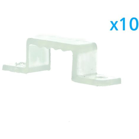 10 PZ Clip Fissaggio Rigido 14x7 mm per Bobina Striscia Led Impermeabile