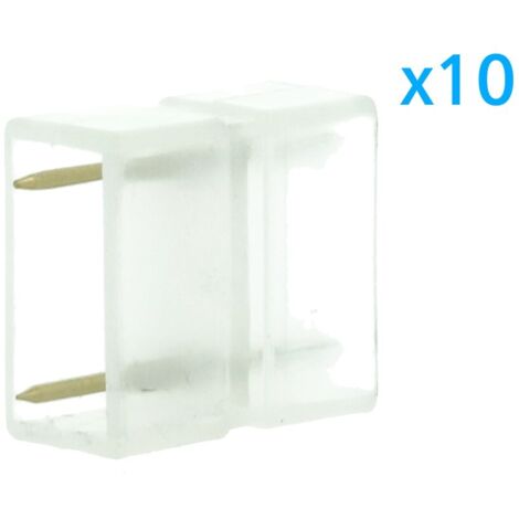10 PZ Connettore 2 Pin Passo 12mm per Unire e Allungare Bobina Led 220V Mono Colore