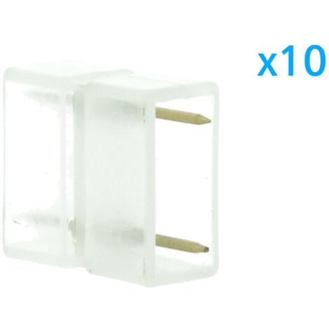 10 PZ Connettore 2 Pin Passo 13,5mm per Unire e Allungare Bobina Led 220V Mono Colore