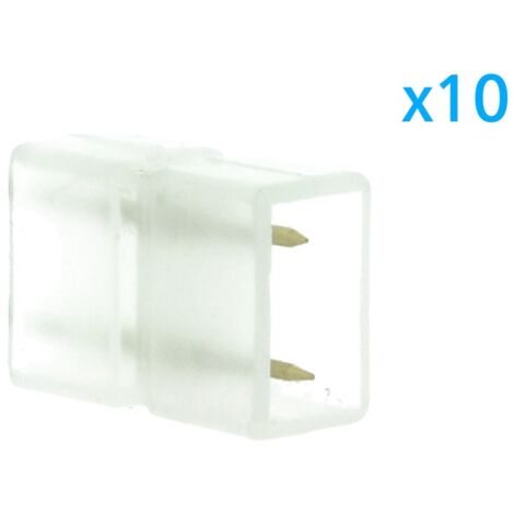 10 PZ Connettore Da 2 Pin Passo 9mm Per Unire e Allungare Bobina Led 220V Mono Colore