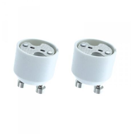 2 PZ Convertitore Adattatore Portalampada Per Lampada Attacco Da GU10 a MR16 12V