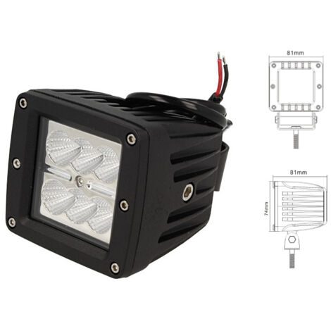 Fanale Luci Diurne A Led DRL Work Light Faro Da Lavoro Quadrato 12V 24V 24W (6X4W) IP67 Bianco (1/3)