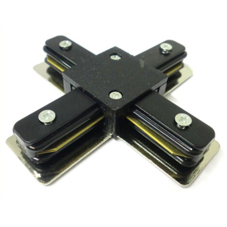 Giunto a X Connettore Per Binario Dei Faretti Led Modello X Colore Nero Per Mono Fase