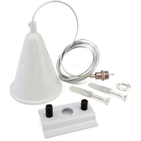 Kit Cavo Sospensione Per Binario Mono Fase Colore Bianco Filo 150cm da Un Lato