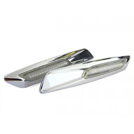 Kit Freccia Laterale a Led Side Marker Argento Cromato Lente Trasparente BMW E81 E82 E87 E88 E90 E91 E92 E93 E60 E61 F10 (1/3)