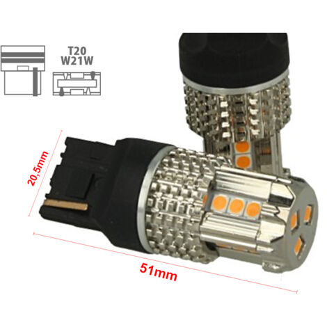 Lampada Led 7740 T20 WY21W 12V 45W No Polarita Arancione Super Potente Frecce (1/3)