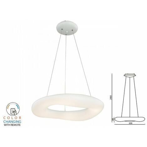 Lampada Led A Sospensione Moderno Circolare CCT Diametro 600mm 38W  Dimmerabile Telecomando 3 In 1 SKU