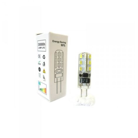 Lampada LED Bispina G4 Con Silicone 24 SMD 3014 DC/AC 12V Bianco Caldo Senza Cambiare Trasformatore