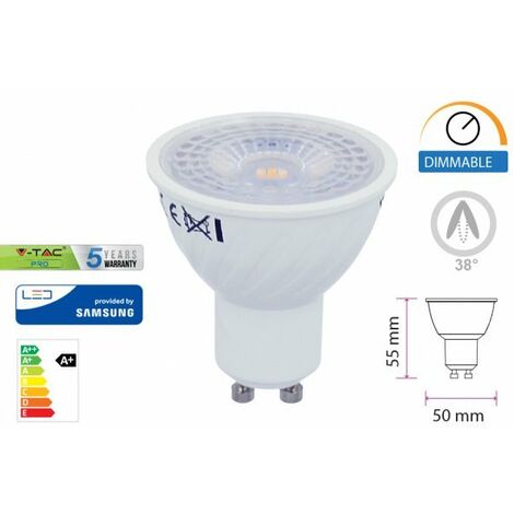 Lampada Led GU10 Dimmerabile 6W 38 Gradi 220V Bianco Caldo 3000K SKU-211956