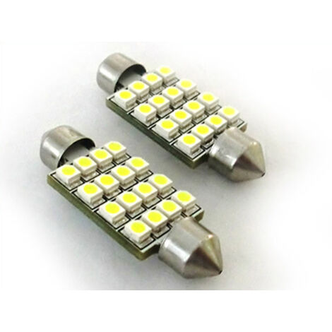 Lampada Led Siluro Canbus No Errore T11 C5W 43mm 16 SMD Luci Targa Abitacolo 12V Bianco (1/3)