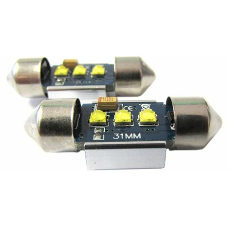 Coppia Lampade SILURO C5W 3 LED canbus per luci Targa per Opel