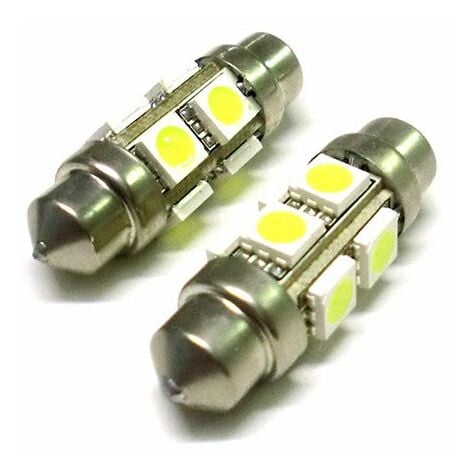 Lampada Led T11 C5W 37mm 8 Smd 5050 Siluro 360 Gradi 12V Per Insegna Taxi