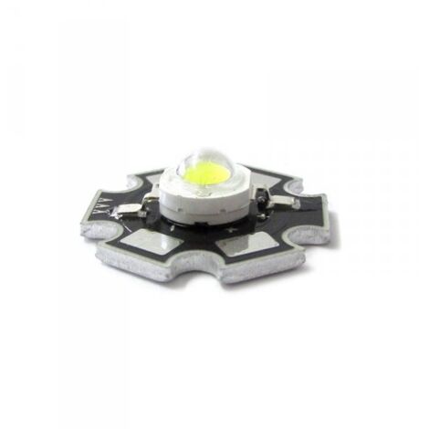Power Led 1W Bianco Naturale 4000K-4500K 100 Lumen 350mA 3-3.4V Piastra Dissipatore Inclusa
