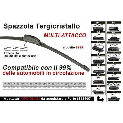 Spazzola Tergicristallo Auto Universale S985 28'' 700mm Carall 16