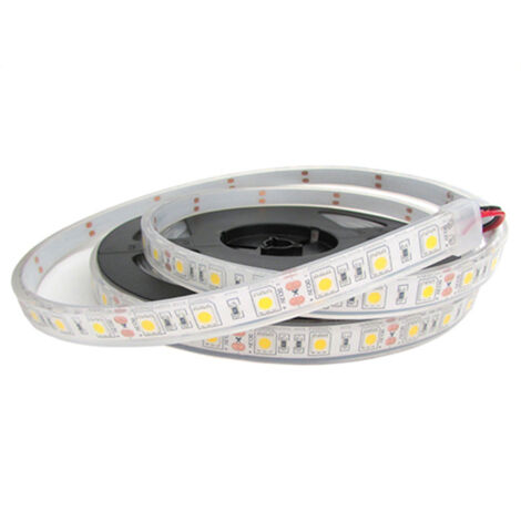 Striscia Strip Bobina Striscia Led Impermeabile IP68 Bianco Caldo 3000K Con 300 Smd 5050 5 Metri