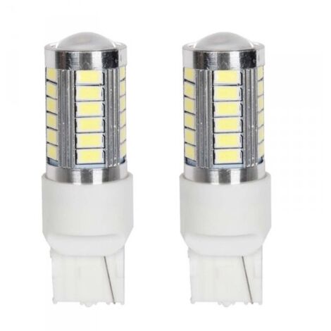 2 Pezzi Lampade LED T20 7440 W21W 33 SMD 5730 12V 24V 280lm 3W Bianco Freddo Auto Camion 61mm