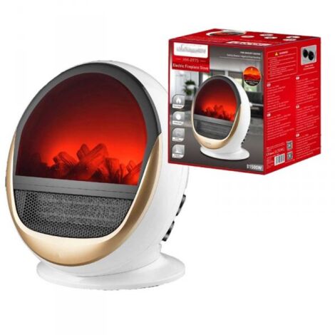 Deuba Camino Elettrico 2000W Con Effetto Fiamma LED | Termocamino Bianco | Calore Regolabile E Sicuro - Foto 4