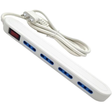 multipresa salvaspazio 4 posti con interruttore 10A ciabatta ultra slim 2500W