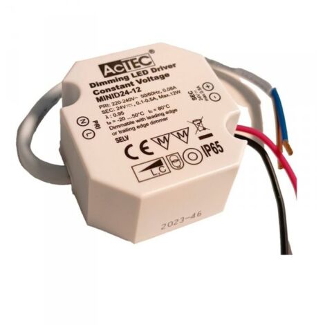 Mini Alimentatore Dimmerabile Triac Dimming Taglio di Fase IP65 Tensione Costante 24V 12W 0,5A 50X48X24 mm