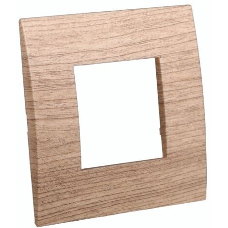 Placca Plastica Serie Venus 2P Colore Legno Chiaro Compatibile Con Vimar Arke (1/3)