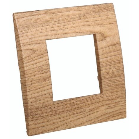 Placca serie Venus, 2 moduli, plastica, legno scuro, compatibile con serie Vimar Arkè - Ettroit VA83205 (1/3)