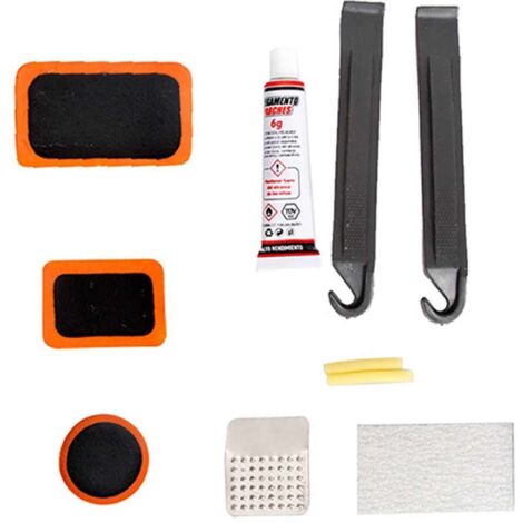 Kit Riparazione per Pneumatici Bicicletta Riparazione Camera d'Aria Bici Moto Veicoli con Pneumatici in Gomma Kit da 12 Pezzi (1/3)