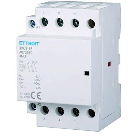 ETTROIT Contattore Modulare DIN AC 3P 220V 63A 3 Contatti NO - JX73630