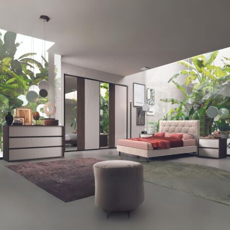 Camera da letto Noemi noce scuro con inserti Shanghai