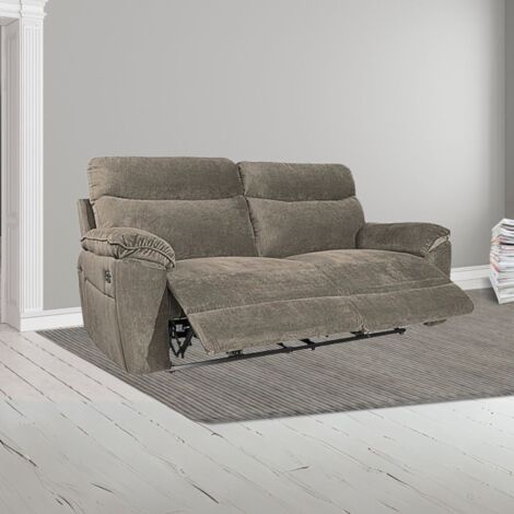 Divano recliner Boston 3 posti manuale in tessuto barrel 21 tortora