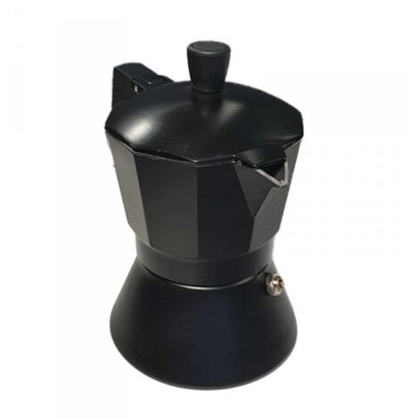 Caffettiera Moka in Alluminio Antiscivolo e Resistente Adatta a Tutti i Tipi di Piano Cottura Escluso Piano ad Induzione 6 Tazze Nero