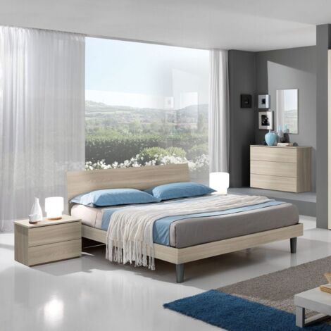 Letto matrimoniale giroletto Manitoba olmo (1/3)